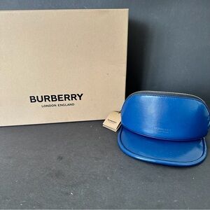 Burberry Ink Blue Removable Zipper Pocket Vinyl Visor Hat Size L